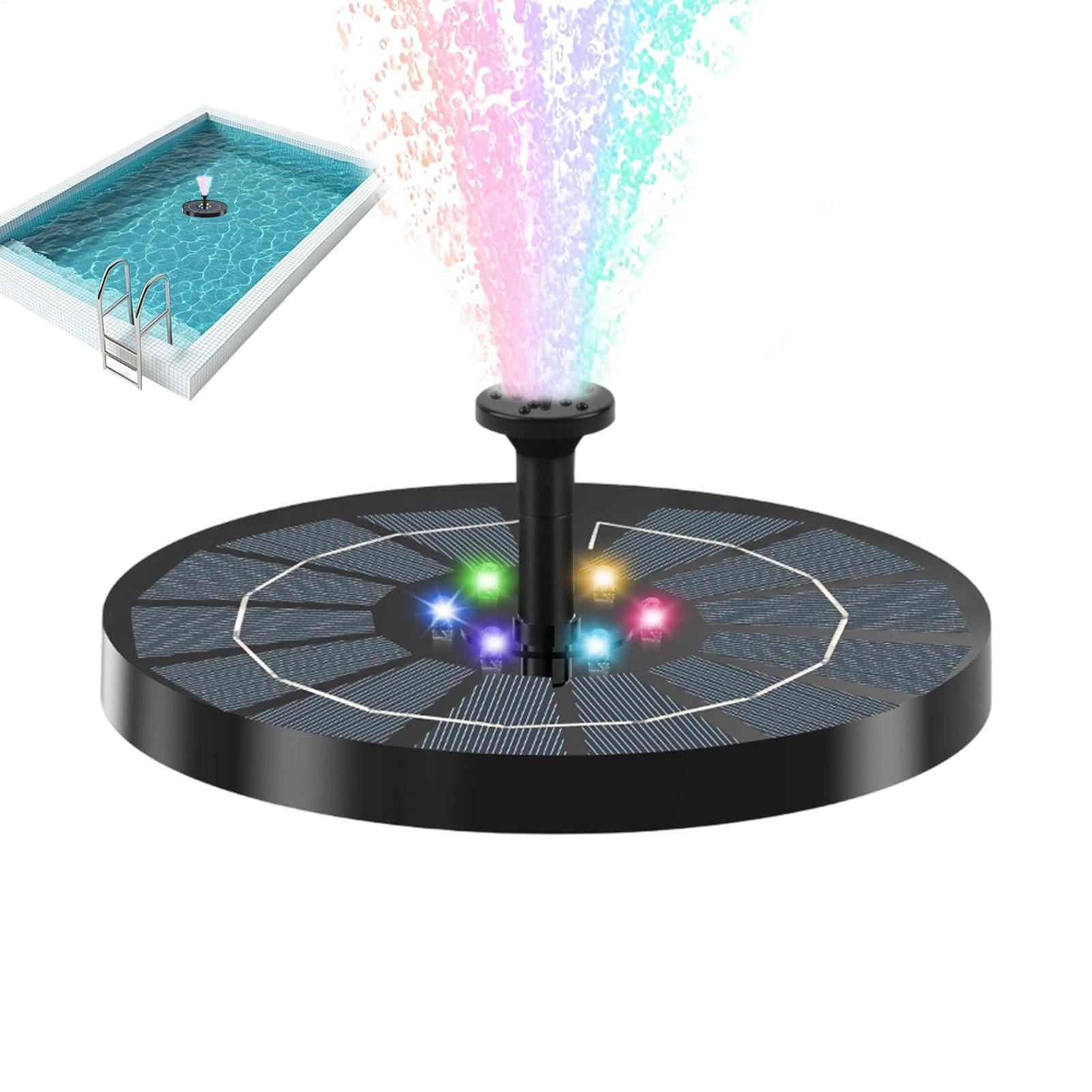 Floating Solar Fountain Water Pump - Фонтан-купальня для птиц с подсветкой, плавающий,