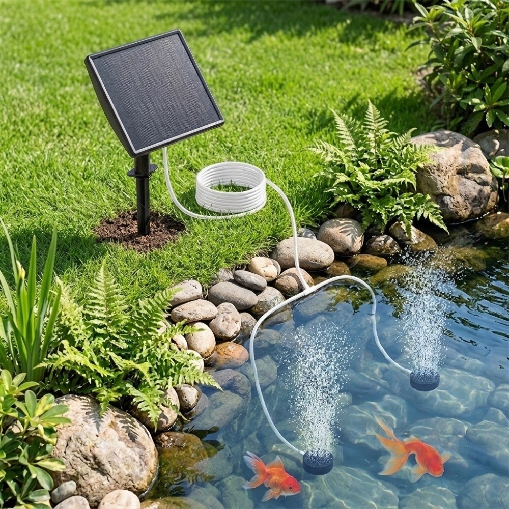 Низкошумный солнечный кислород – обзор и цена Solar Pond Aerator Oxygen Pump