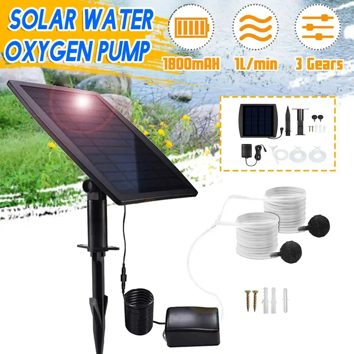 Оксигенатор на солнечной энерг – обзор и цена Solar Pond Aerator Oxygen Pump